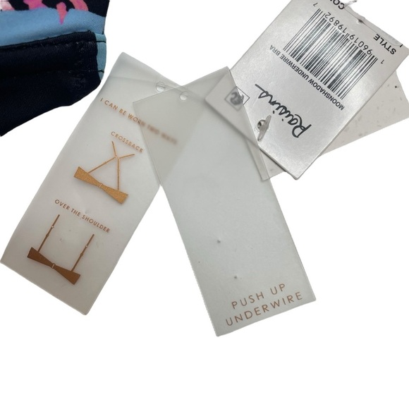 Raisins Moonshadow Printed Underwire Bikini Top Black Floral Animal Print XS New - Picture 5 of 7